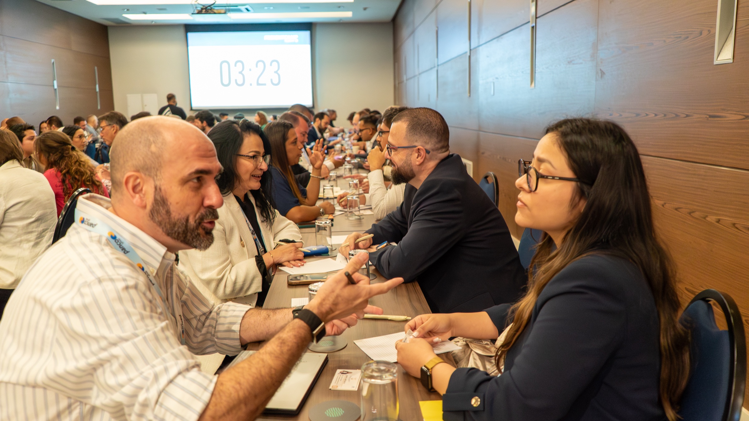 Freightcamp delegates in a structured one-to-one business meeting